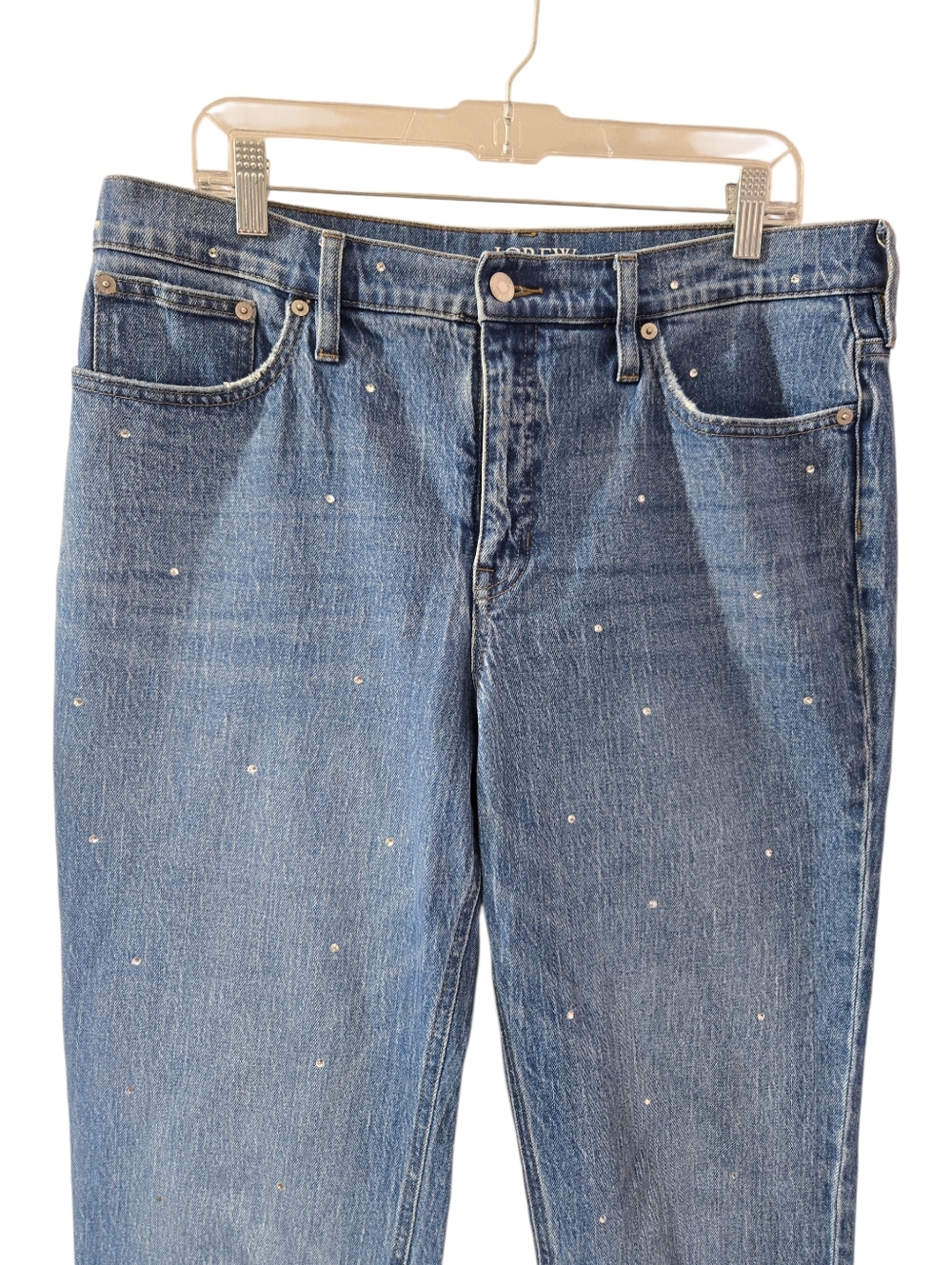 J. Crew Mid-Rise 90s Classic Straight Jean Rhinestones